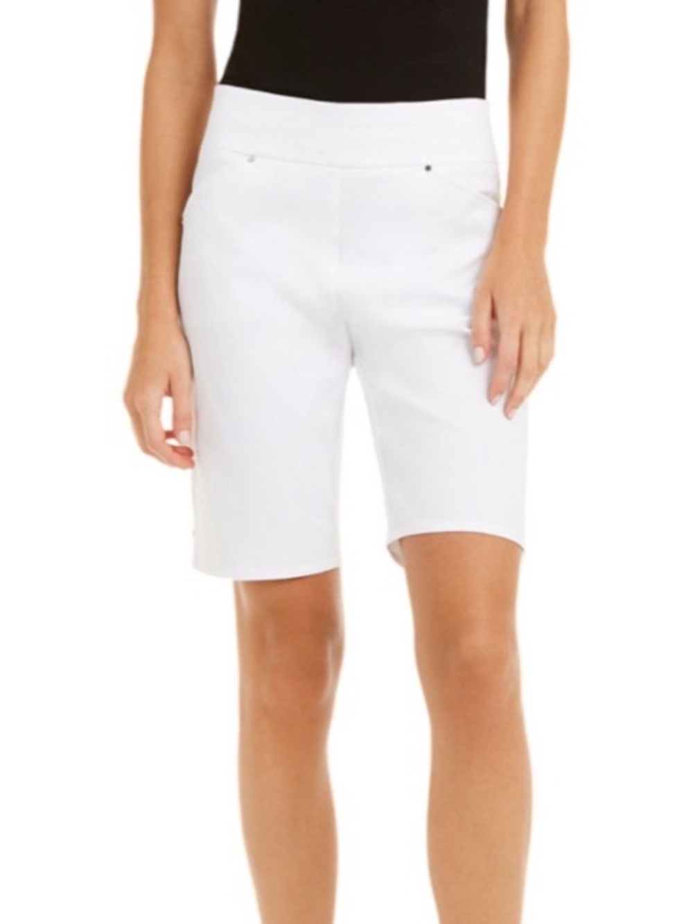 INC International Concepts Pull On Bermuda Shorts Bright White Size 4 - Picture 11 of 11